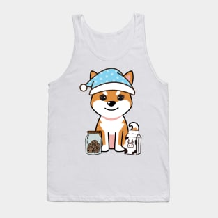 Cute orange dog is having a midnight snack Tank Top